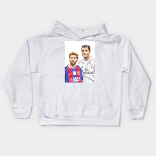 messi and ronaldo Kids Hoodie